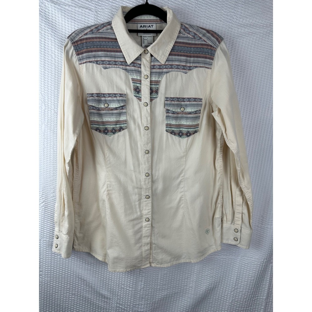 Ariat x Sendero Serape‎ Snap Button Shirt Women's L Western Yoke Cotton
